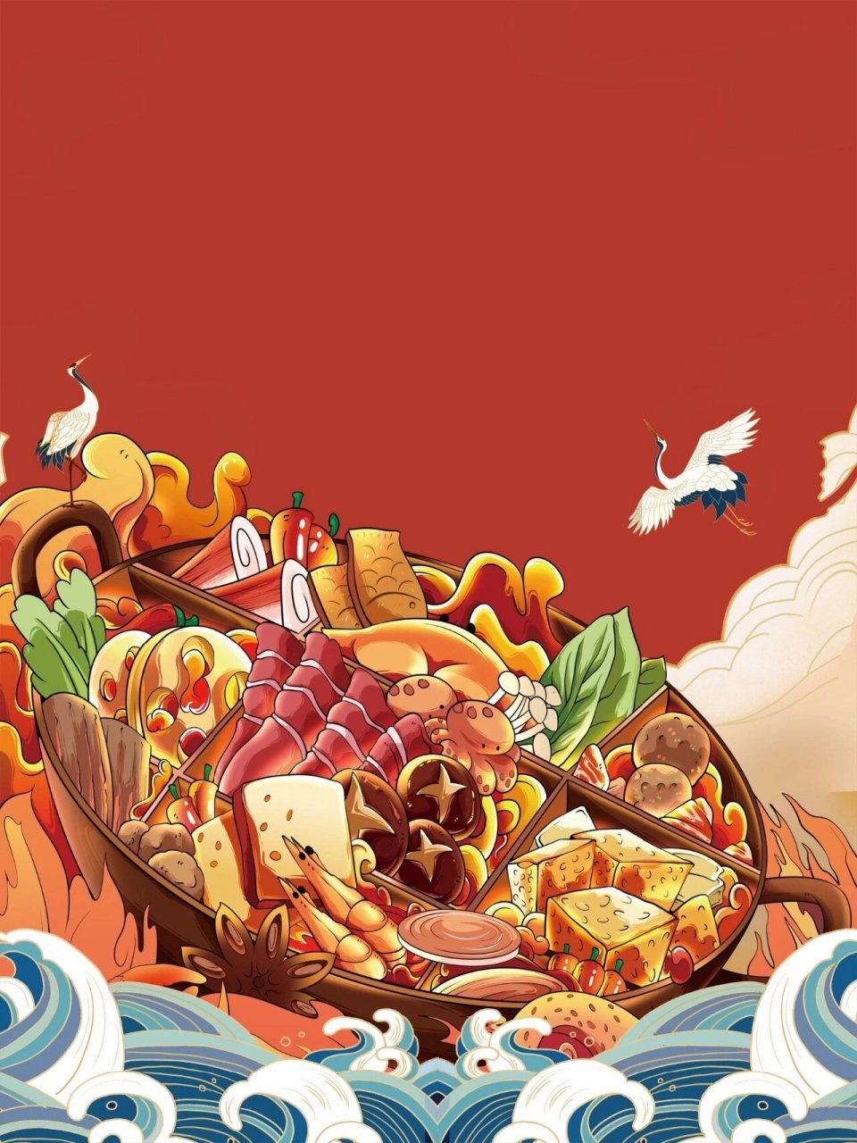 暖冬和火锅更配|国潮风火锅海报设计素材分 享‼️ 最近开始降温