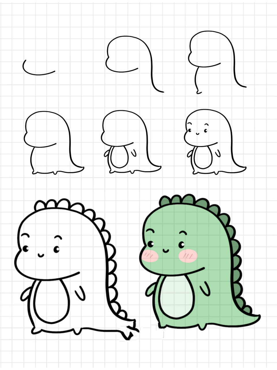 小恐龙简笔画简便图片