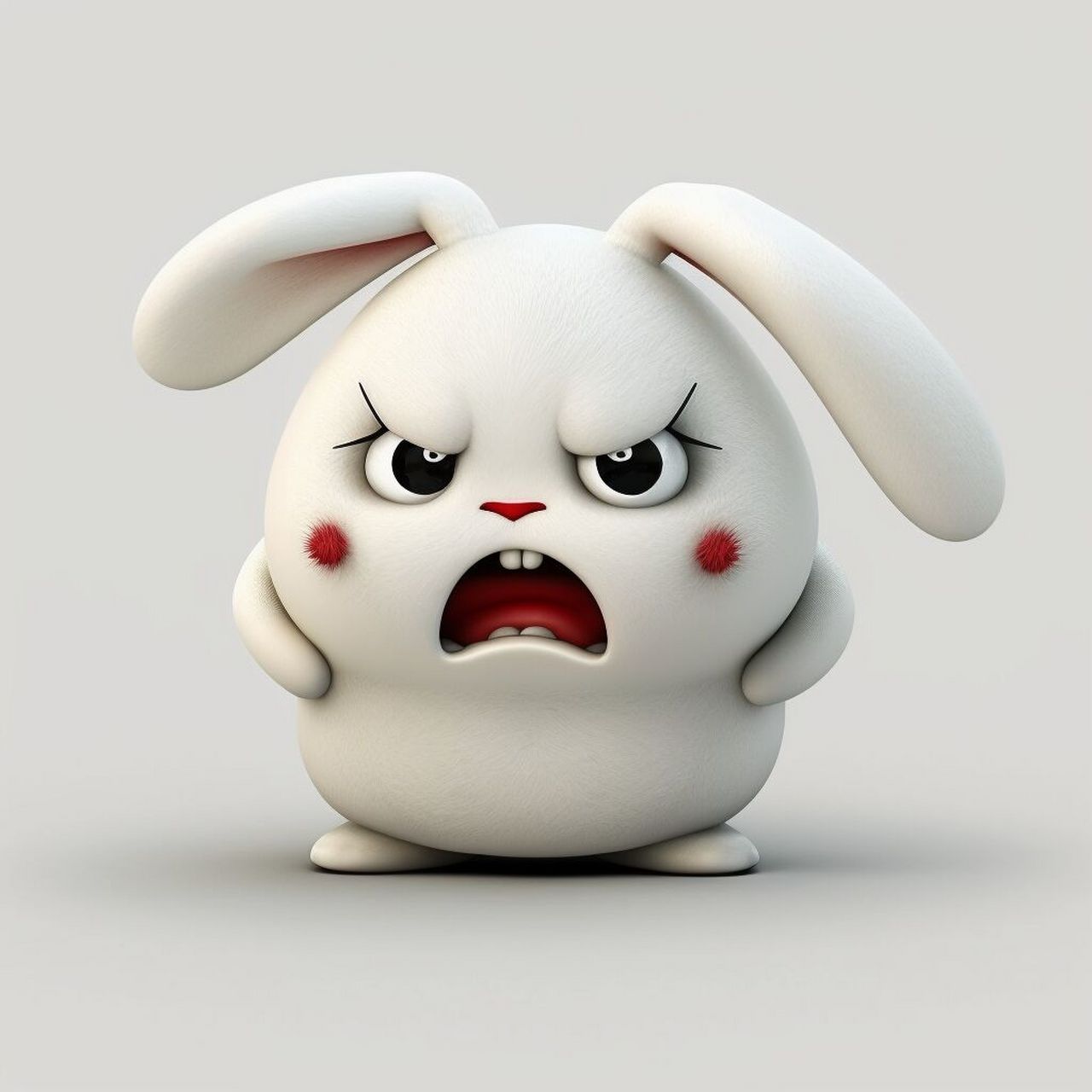 小白兔表情 不开心 生气了 02020202 原图高清图片已经在左下