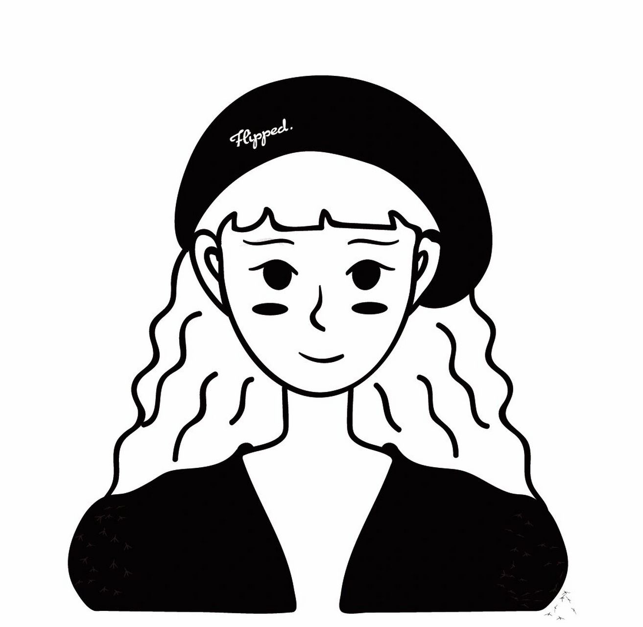 原创人物简笔画 | 女生 库存库存97 ins风原创女生头像简笔画.