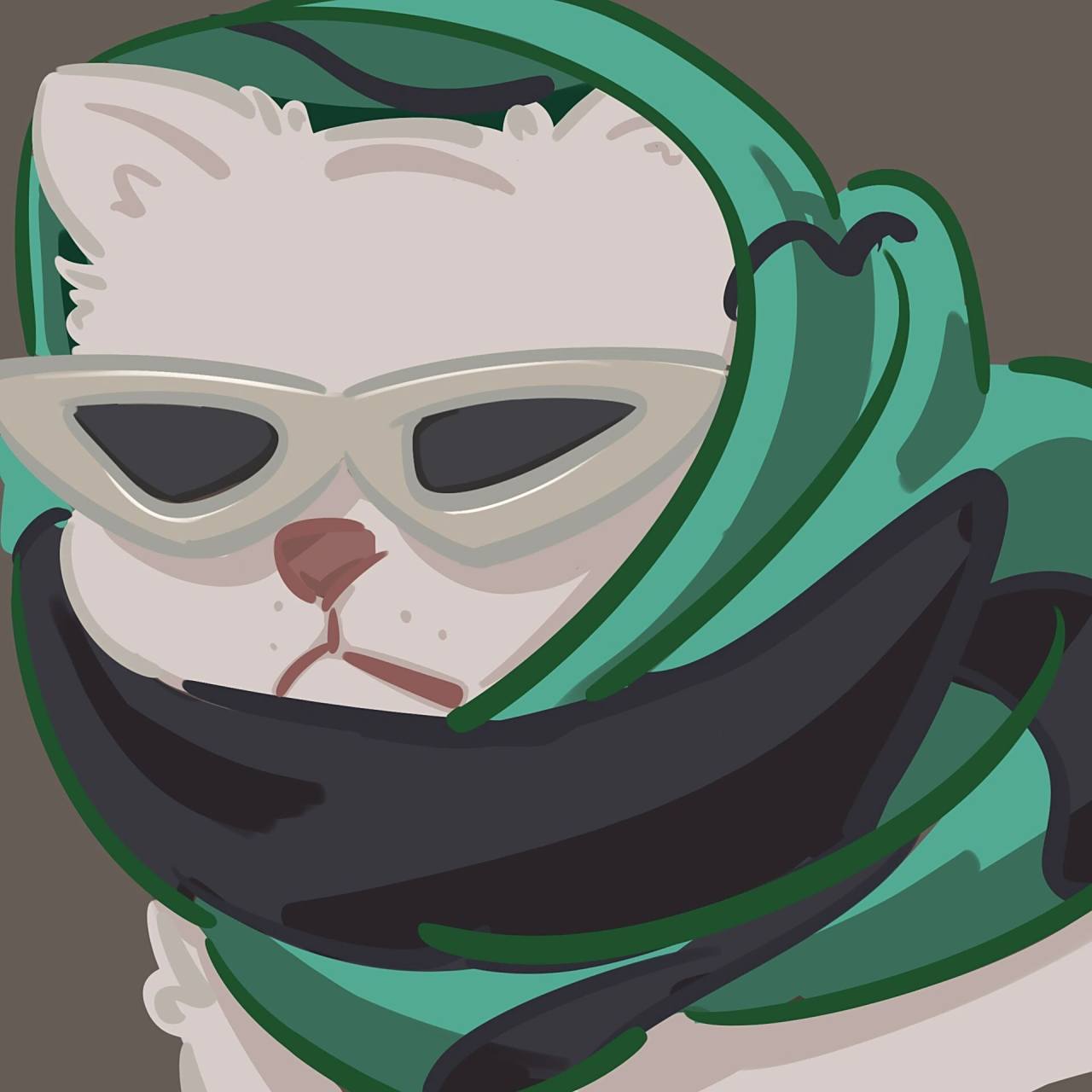 墨镜猫猫/猫猫头像 左手画画第七弹哦 这次画的也是照片啦,图片来源于