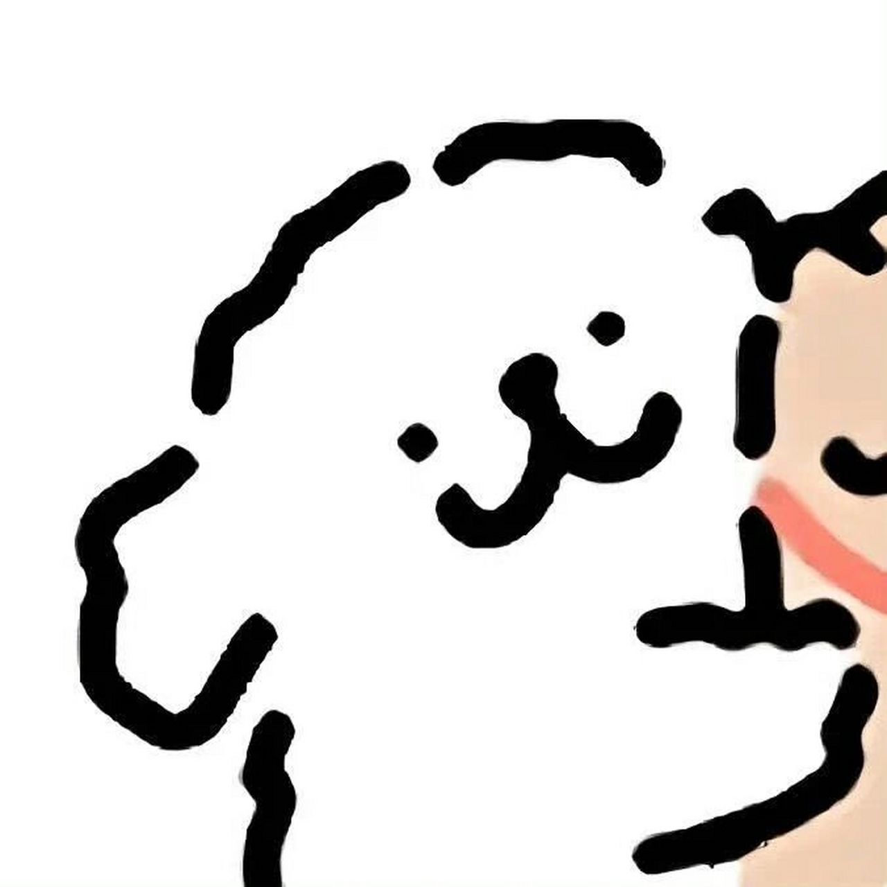 乖宝摸摸头(线条小狗情头) 乖乖宝宝奖励摸摸头