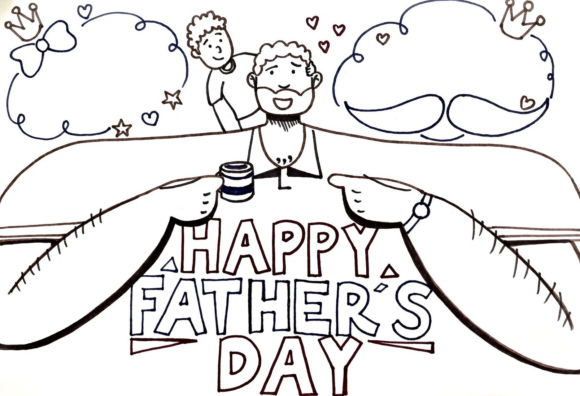 父亲节手抄报,适合小朋友画的简单手抄报