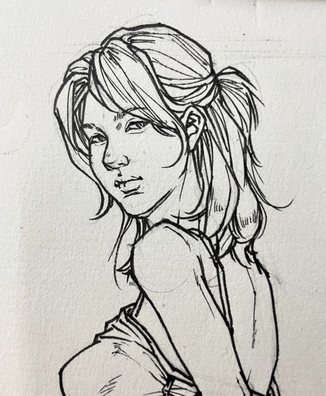 线性速写头部合集① 都是课堂示范或者给学生评讲作业画的 炭笔都是用