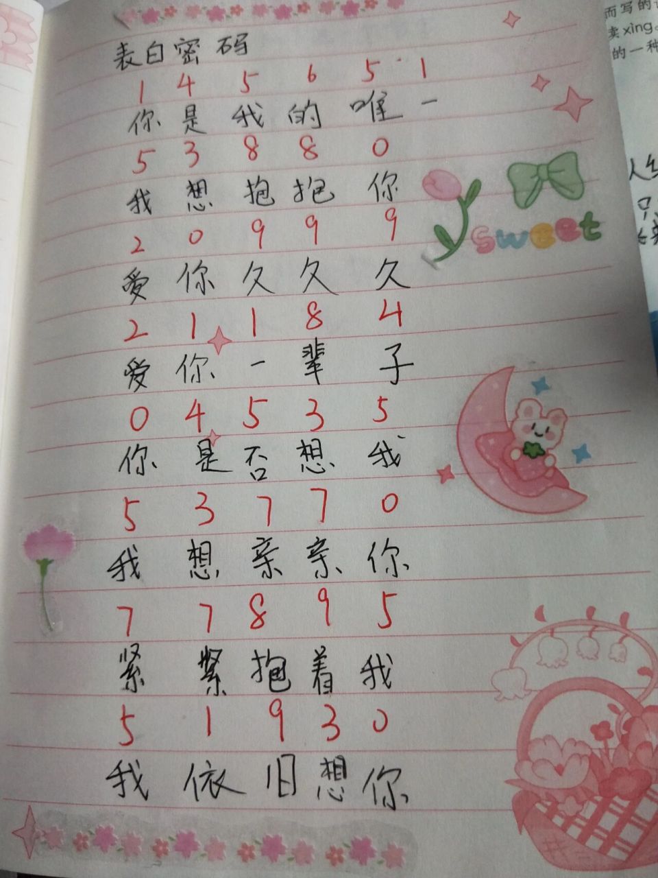 数字表白密码 给你喜欢的人看