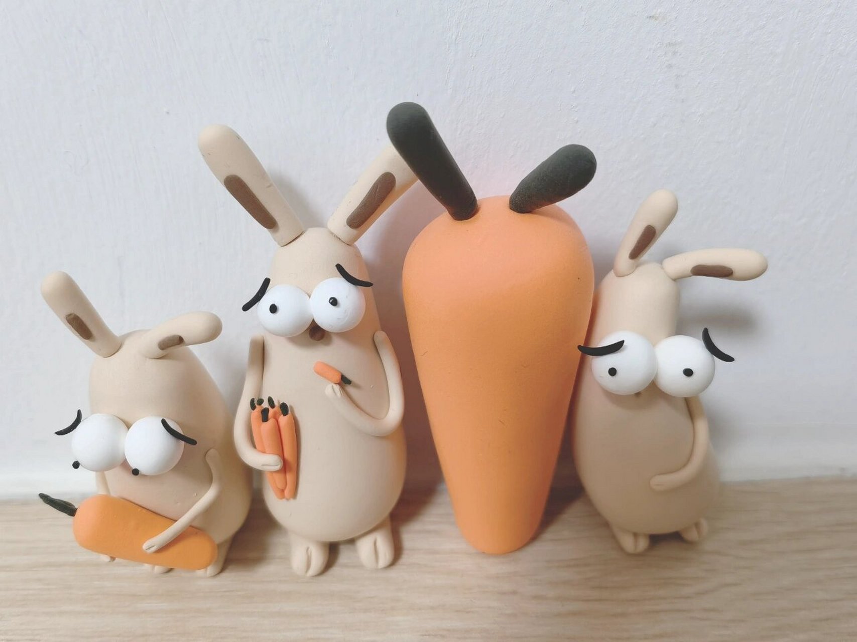 超轻粘土兔子|救命,它们也太可爱了!