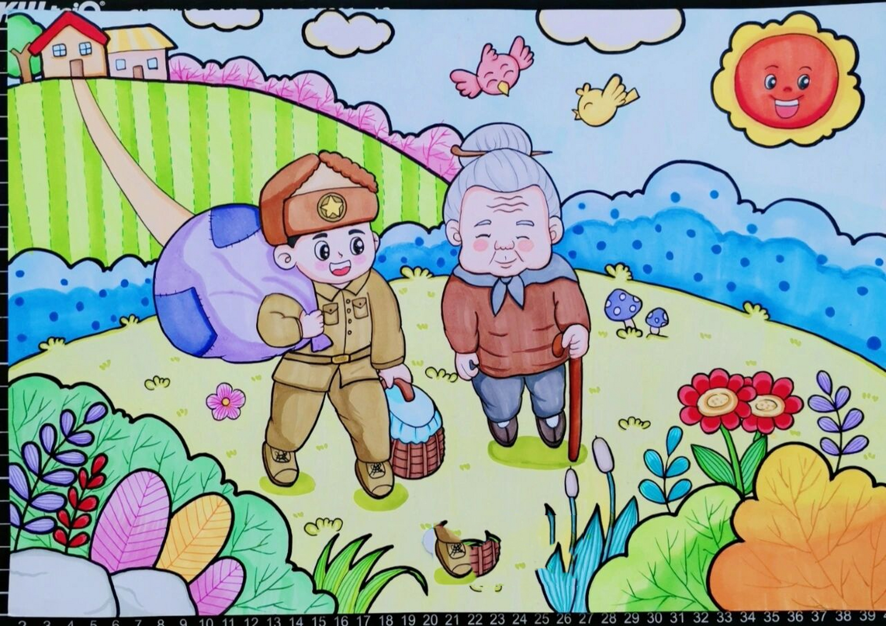 【学雷锋主题儿童画】 好久没画画了,我又回来了,这学期应该能经常