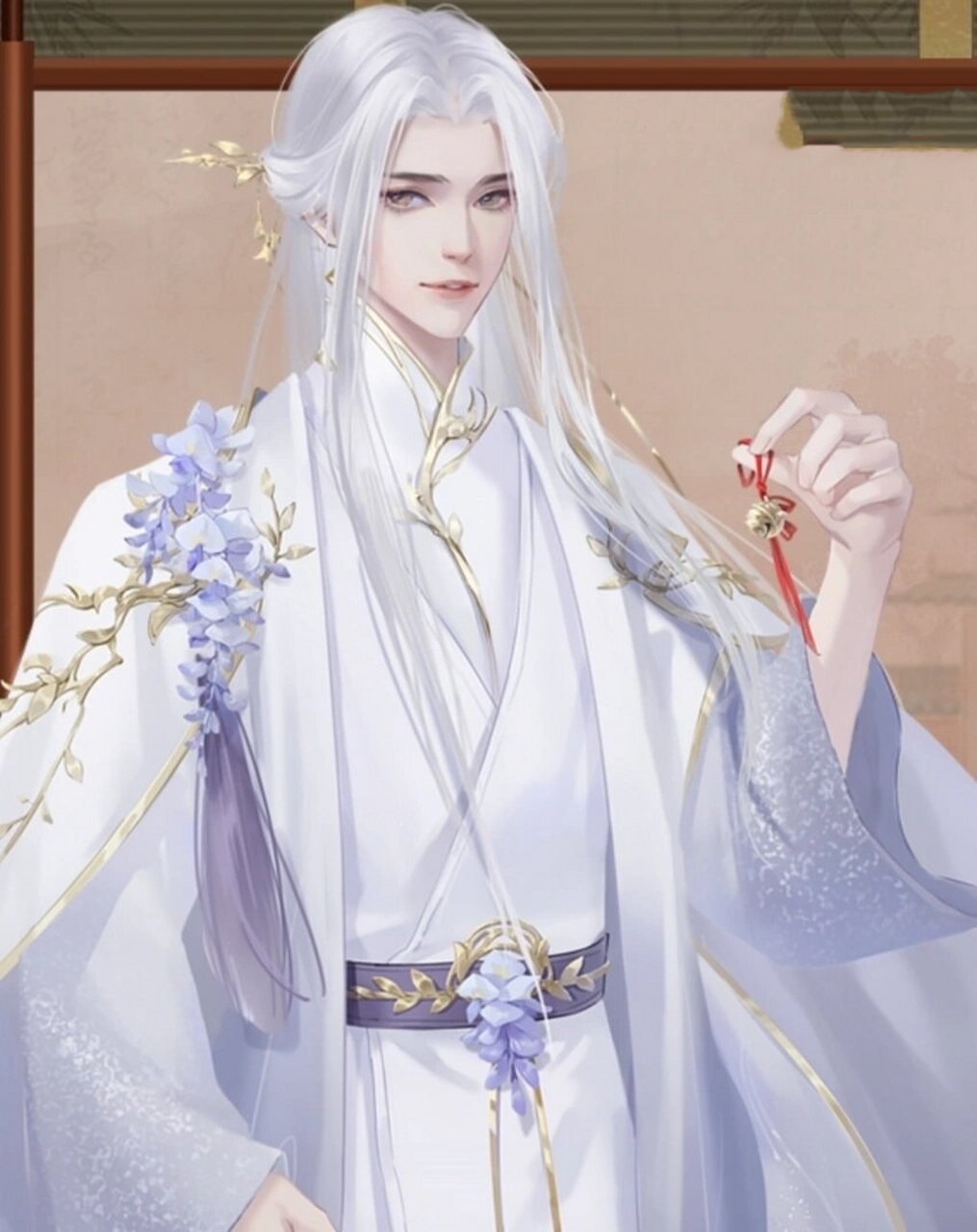 朝凰仙气飘飘的美男立绘 自古要仙,就得白发白衣白毛.