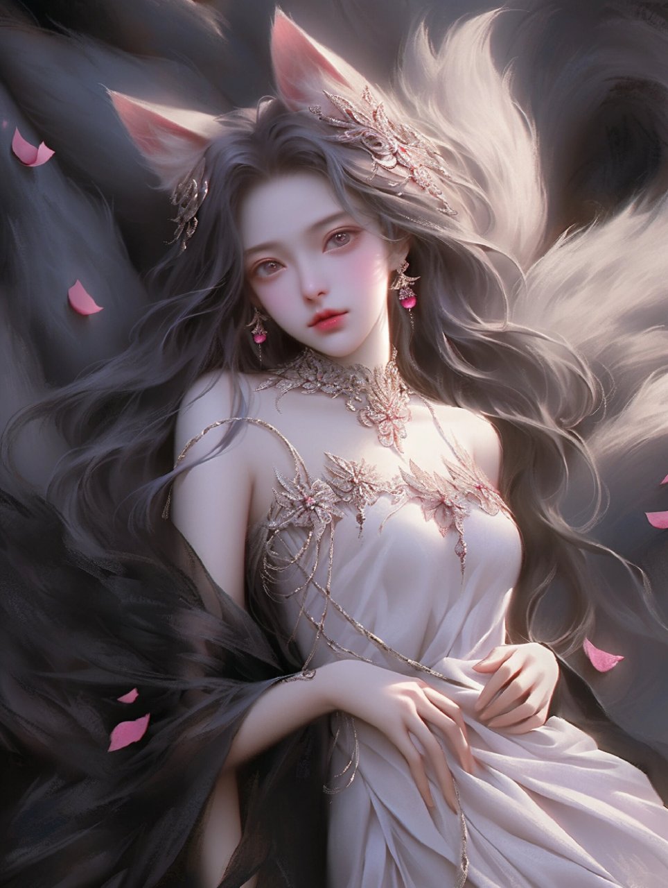 九尾黑狐是不是别有一番风味 9图头像壁纸 粉色九尾狐是妩媚柔情,那