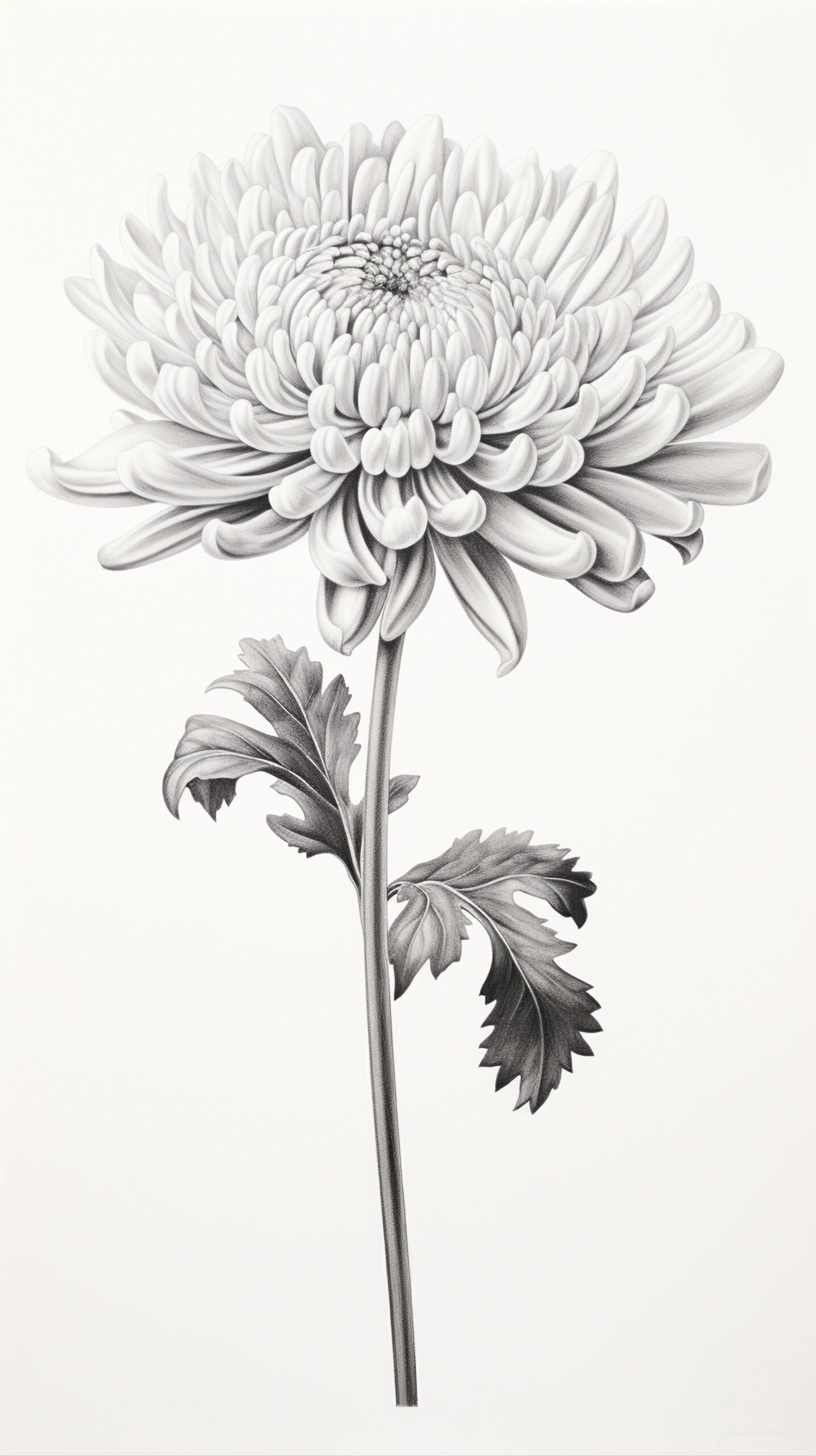 绘画素材1000组第239组——铅笔画菊花