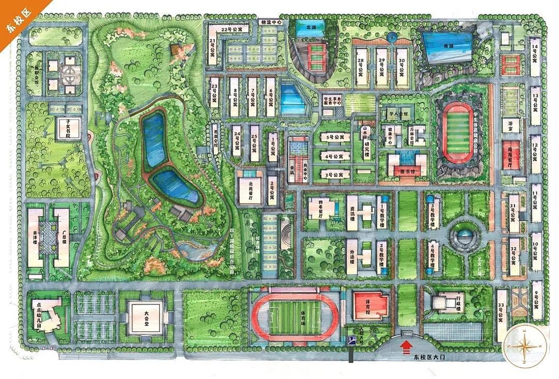 郑州商学院东,西校区的地形图来了!