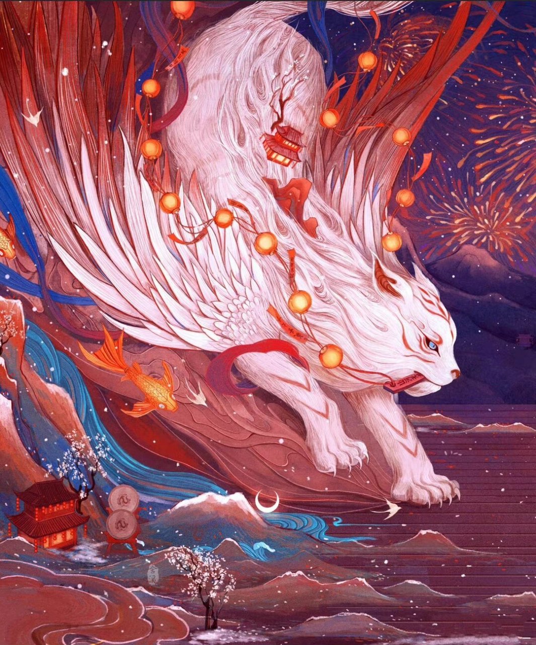 古风插画|舍溪 凤凰来仪 片羽吉光 插画师来自舍溪
