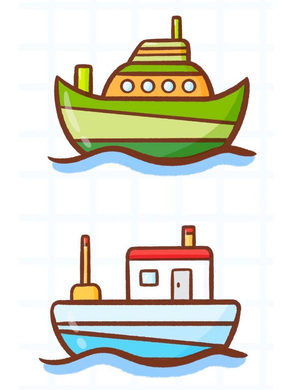 7315控笔练习第73天|可爱小船简笔画 昨天画飞机,今天画小船