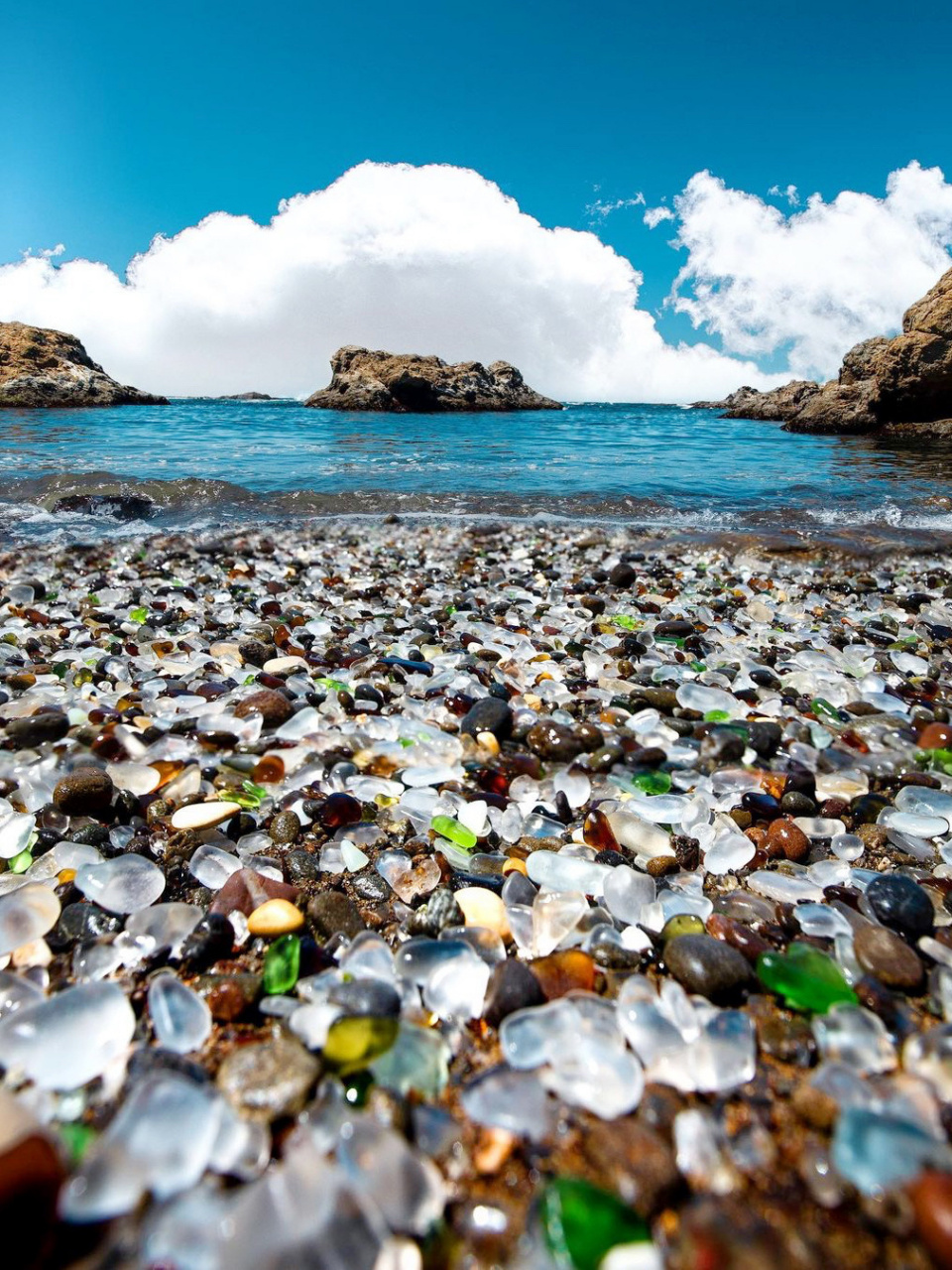 美国9694加州玻璃海滩,拥有梦幻96糖 世界上有