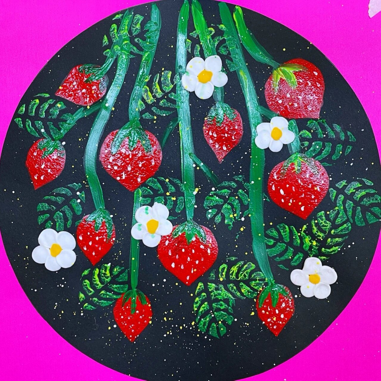 幼儿园小中班创意画《甜甜的草莓91》3-6岁 幼儿园创意美术《草莓