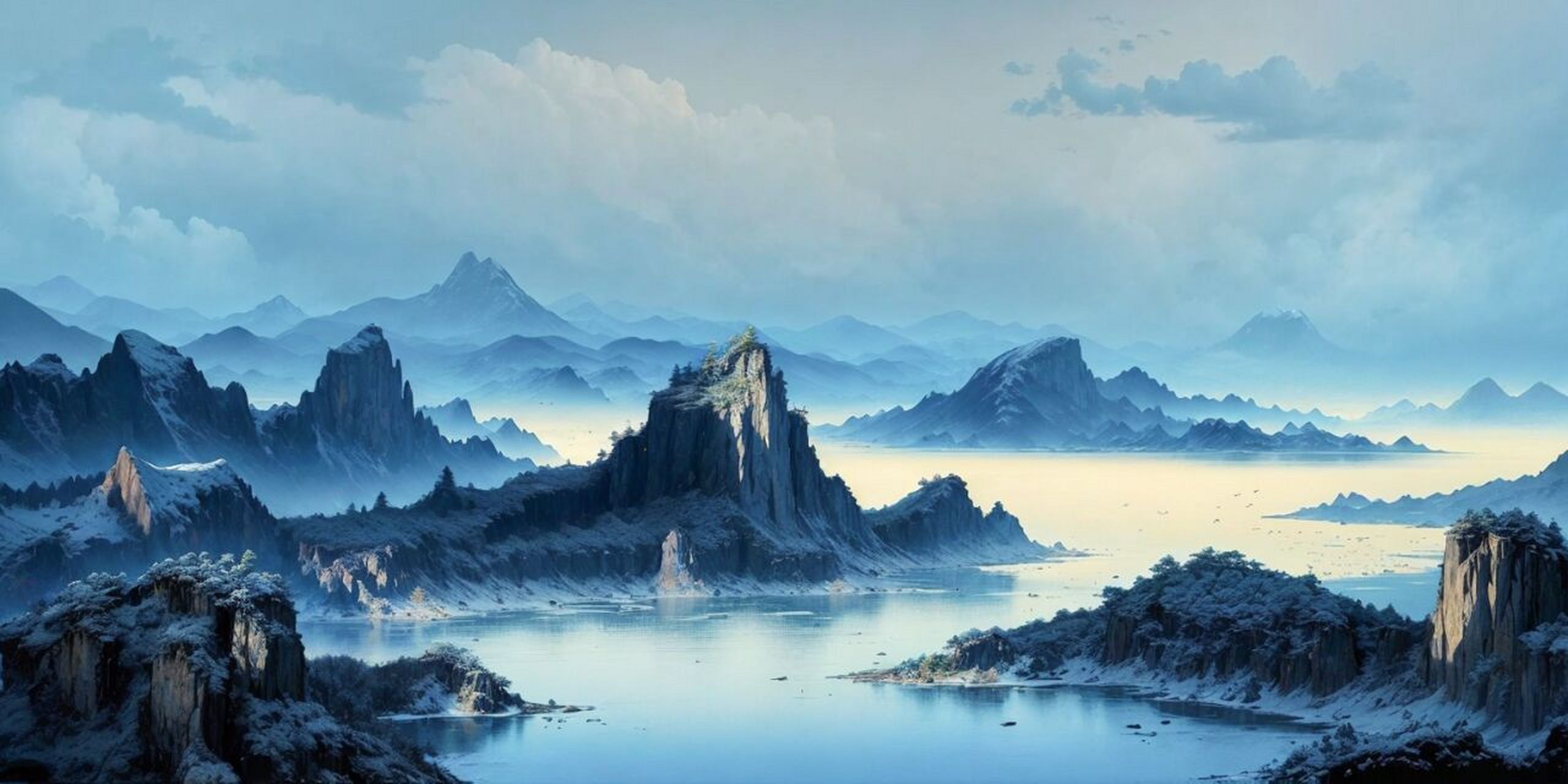 山水 #画着画不出的画#0202#山水#0202#插画分享#0202