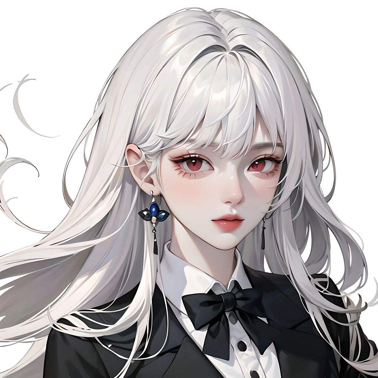 白发|红瞳御姐|头像 幸亏思念无声,否则震耳欲聋; 幸亏心痛无声,否则