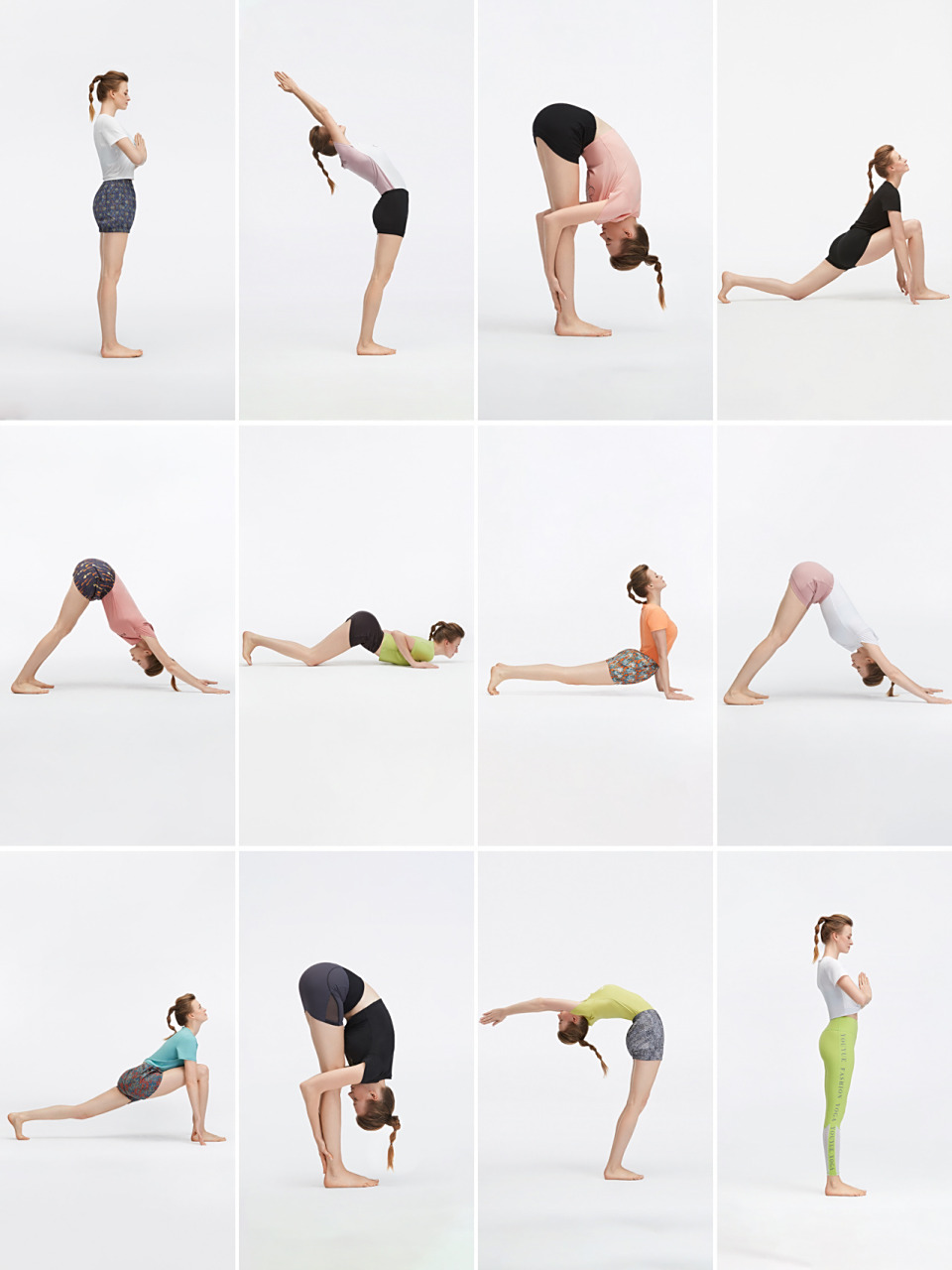 05拜日式,是瑜伽体内预热和开始各种姿势的重要基本动作.