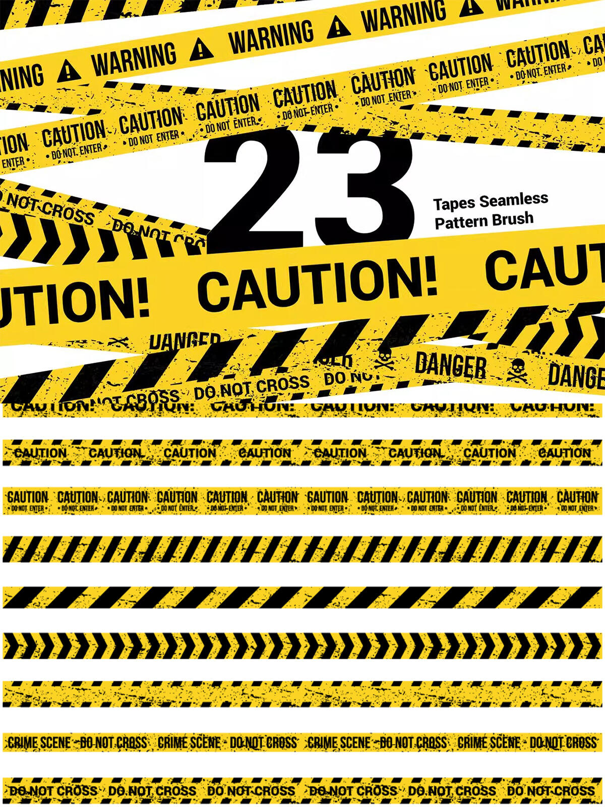 ai素材 | 警戒线警示带素材