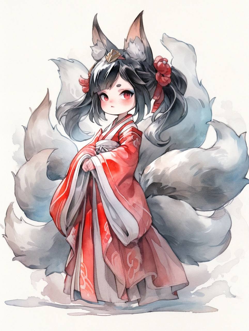 q版古风立绘之九尾狐 狐狸除了白浅和凤九还有谁啊?