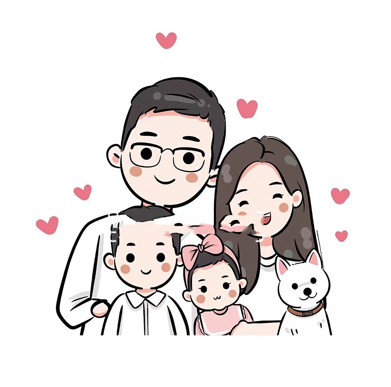 699969966996超萌可爱简笔画小头像06全家福可爱头像