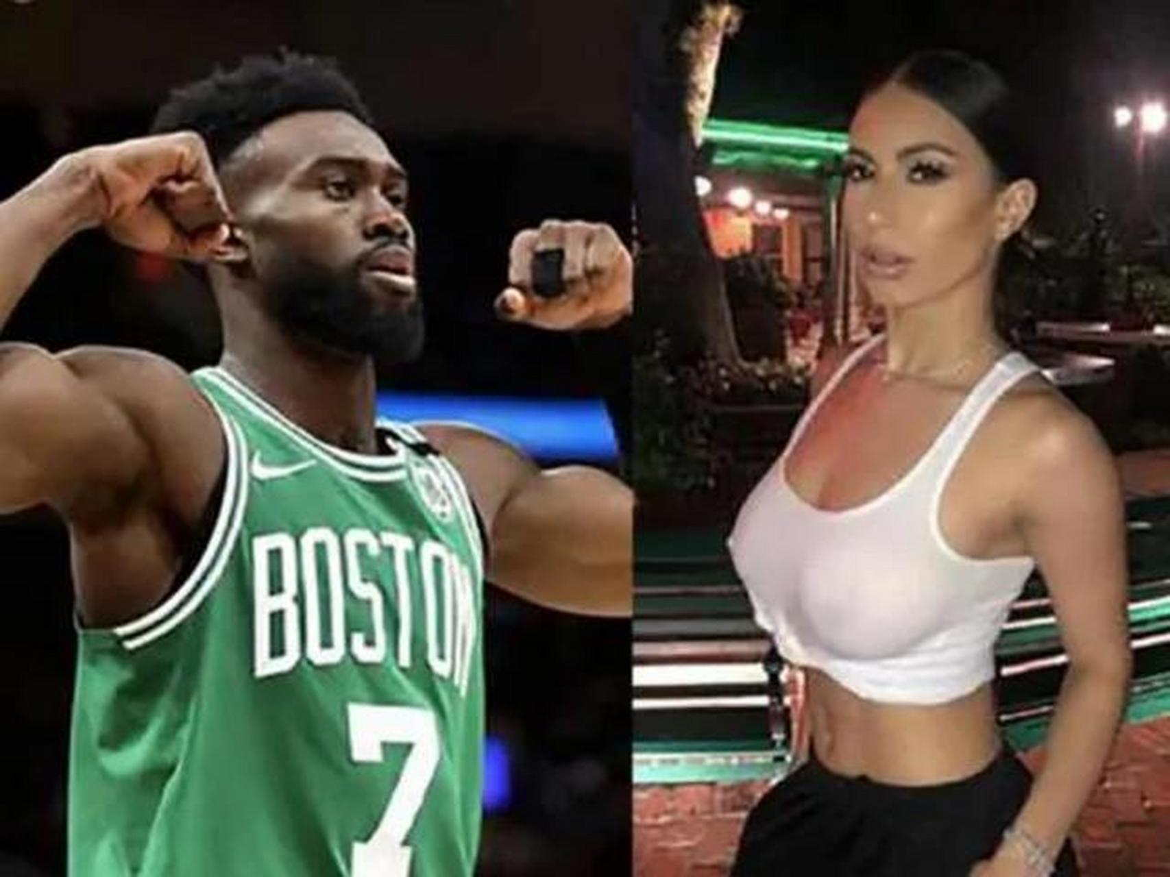 杰伦-布朗的女朋友,据说是网红模特,看起来也真是般配啊?