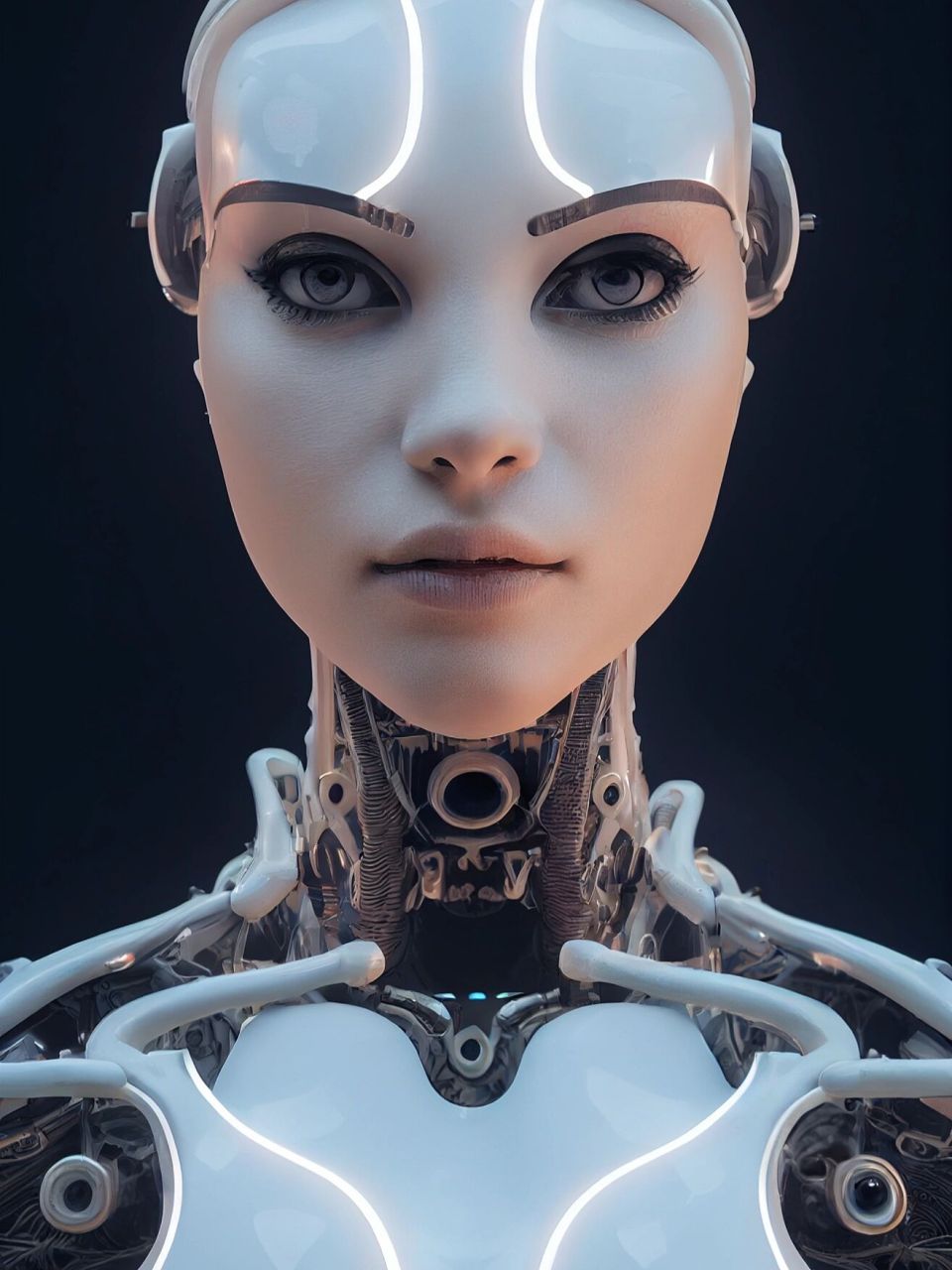 ai生成科技感女性机器人 分享国外设计师 lumartist