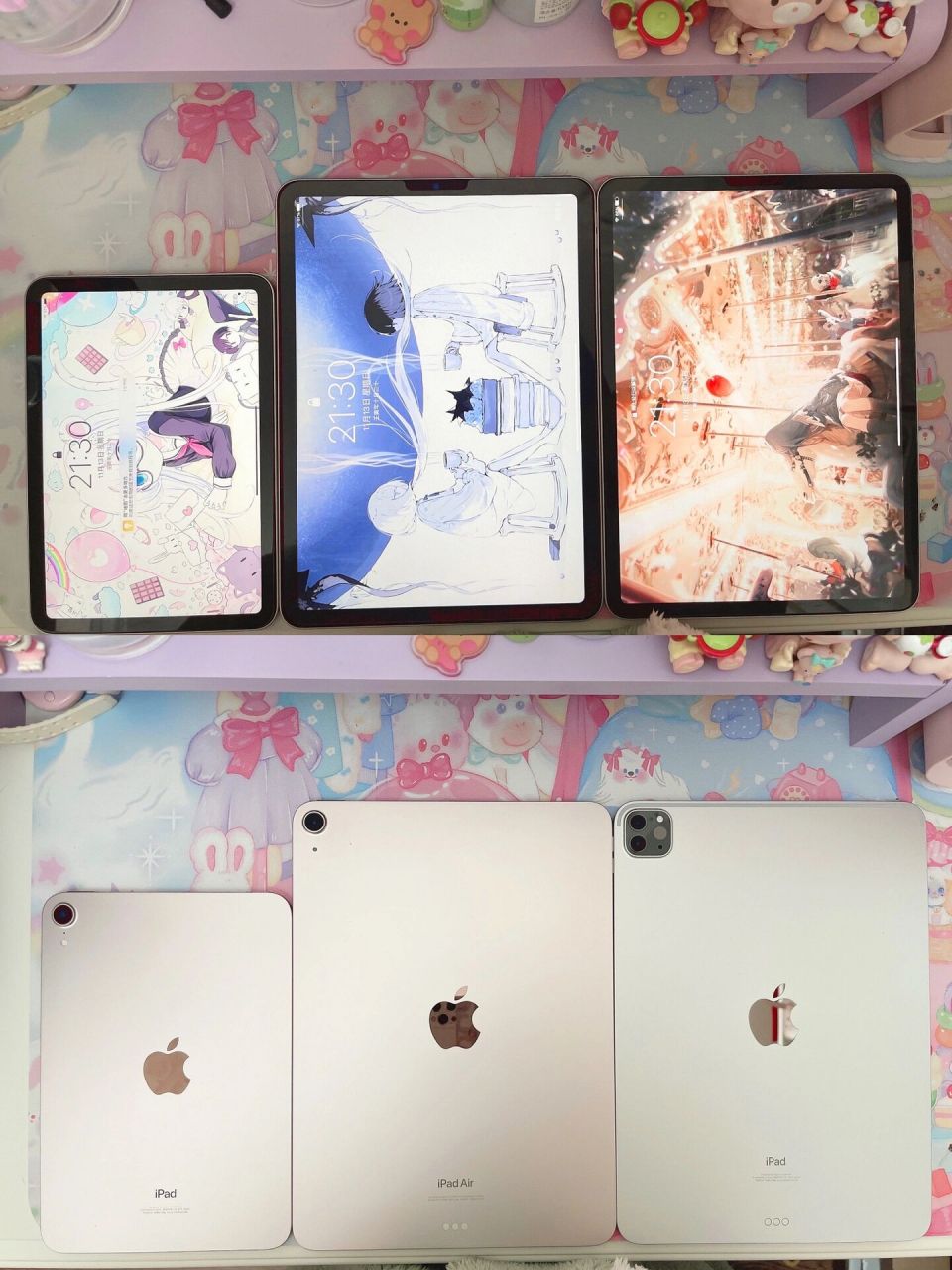 ipad大小对比图 从左到右 分别是 ipad mini6-ipad air5-ipad pro 11