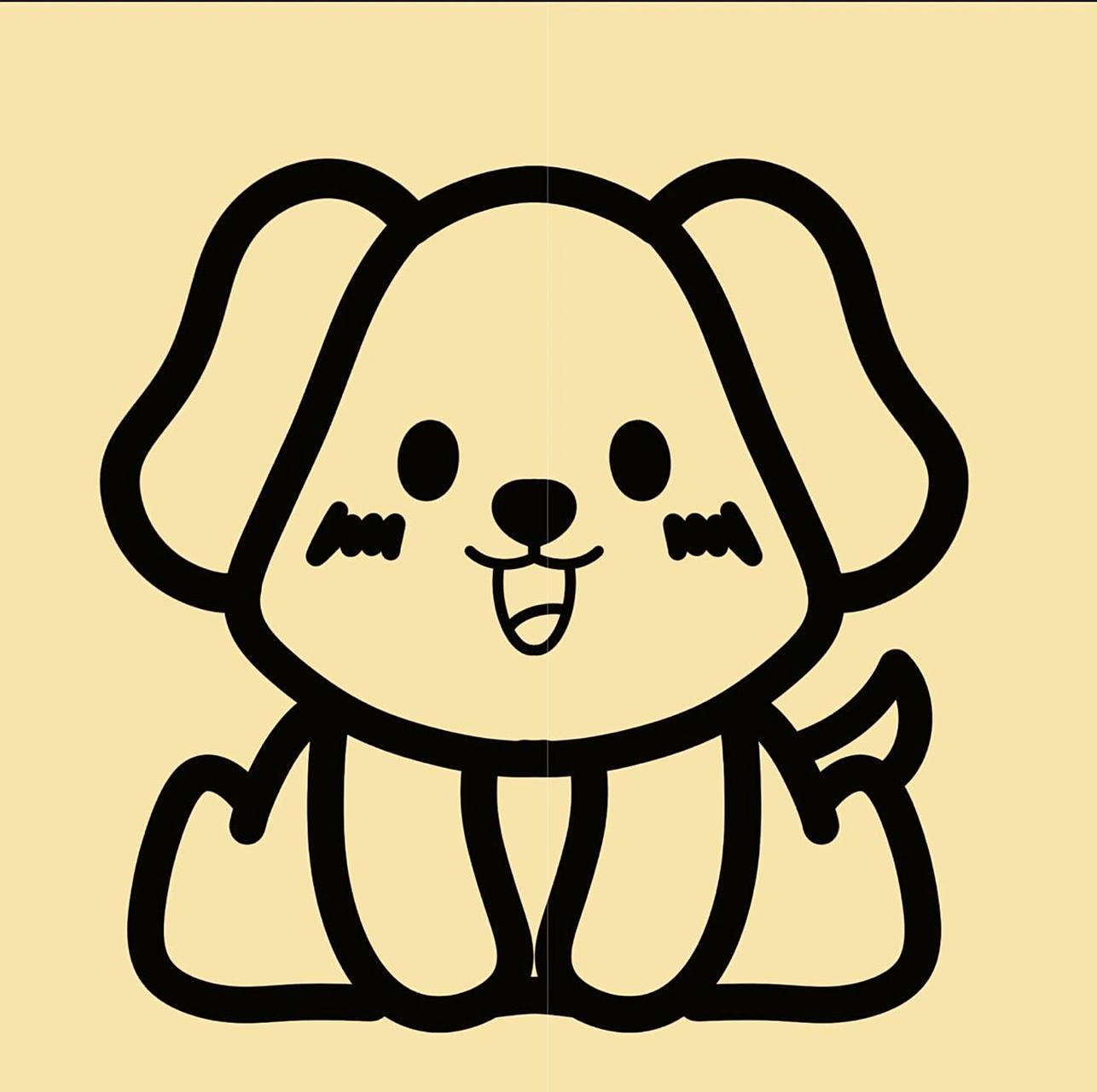 一起简笔画 简笔画教程 卡通小狗狗