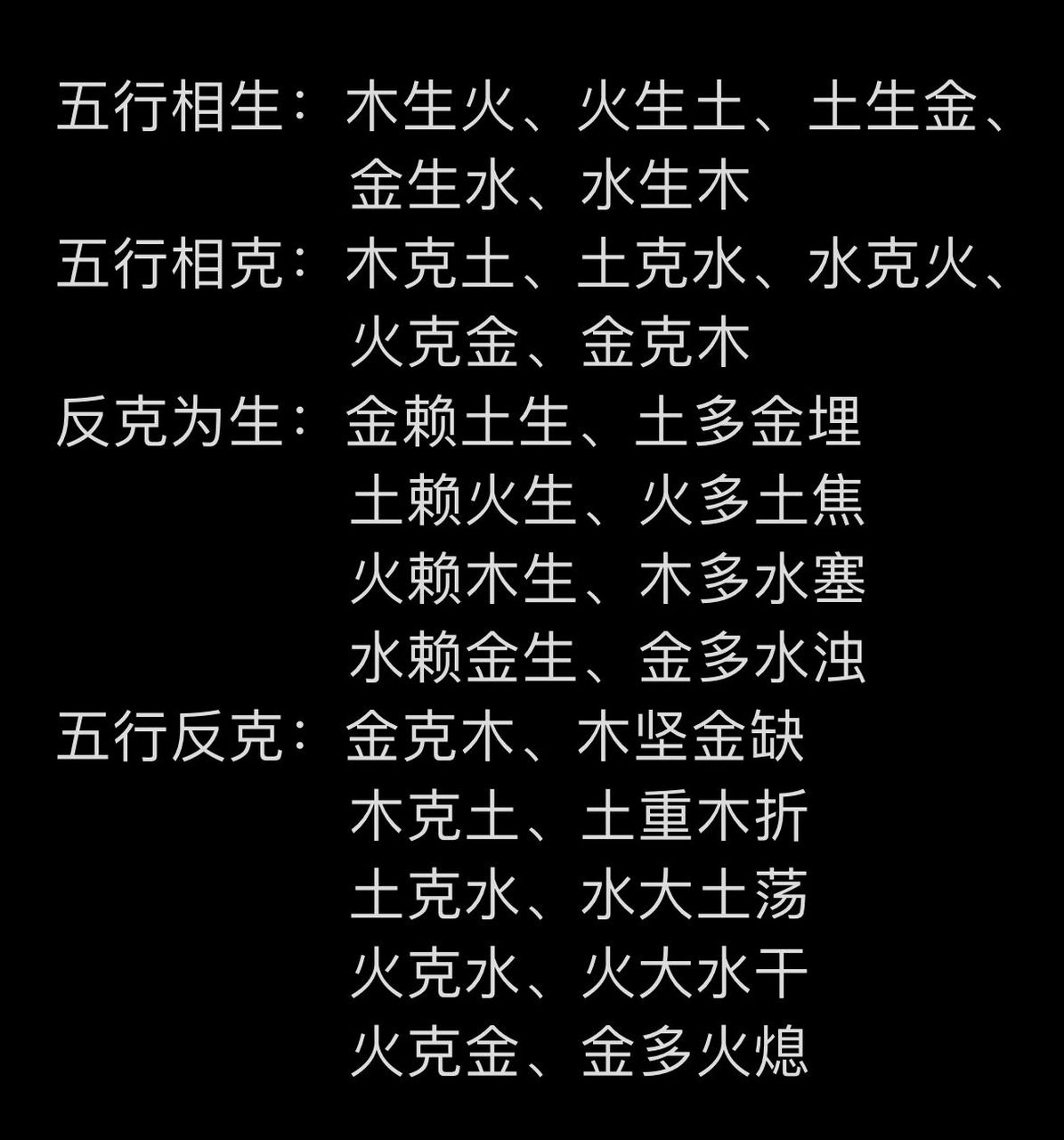 五行生克关系表 五行相生: 木生火,火生土,土生金,金生水,水生木