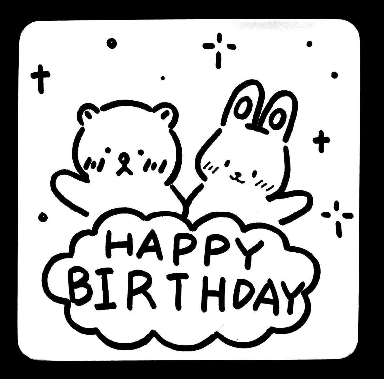 手绘生日简笔画贺卡Ⅰ超级可爱的小卡片