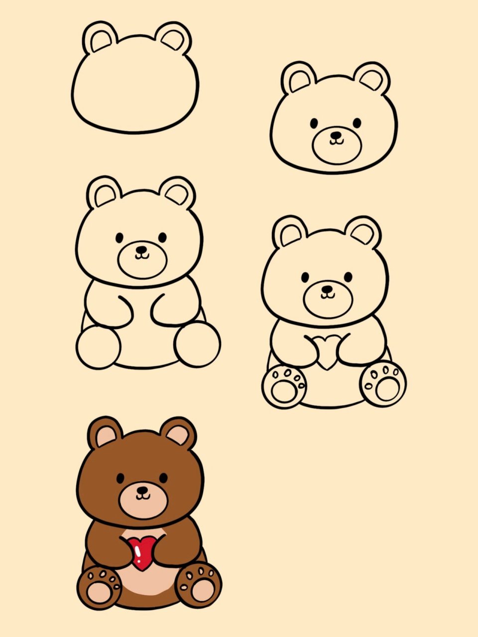 小熊 简笔画 🐻🐻🐻