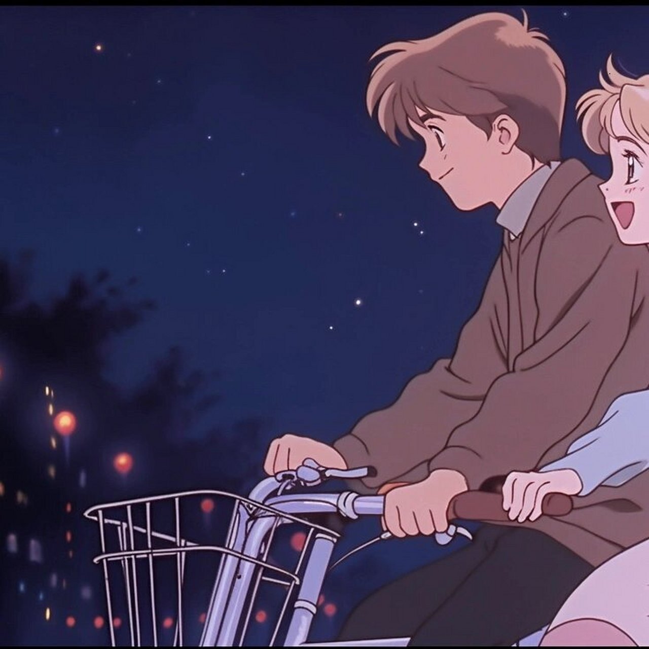 分享一波旧漫风自行车情侣头像 所以,你是喜欢坐在自行车后面笑还是