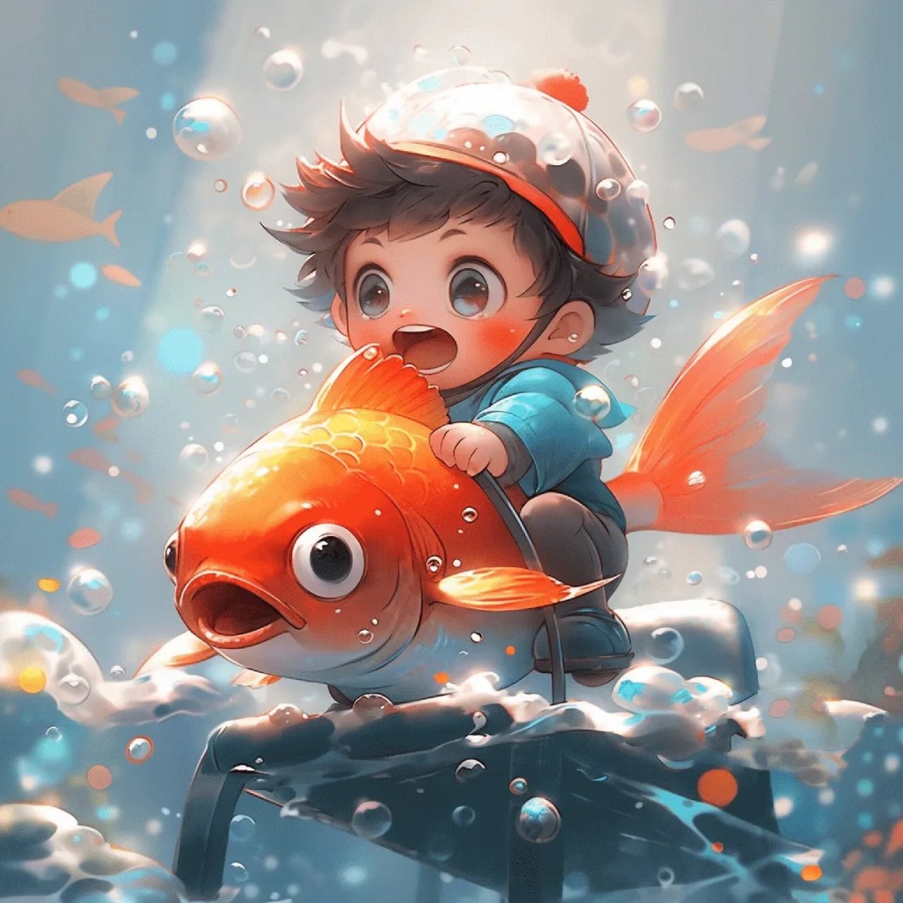 上岸头像/锦鲤男孩 乘风破浪上岸啦