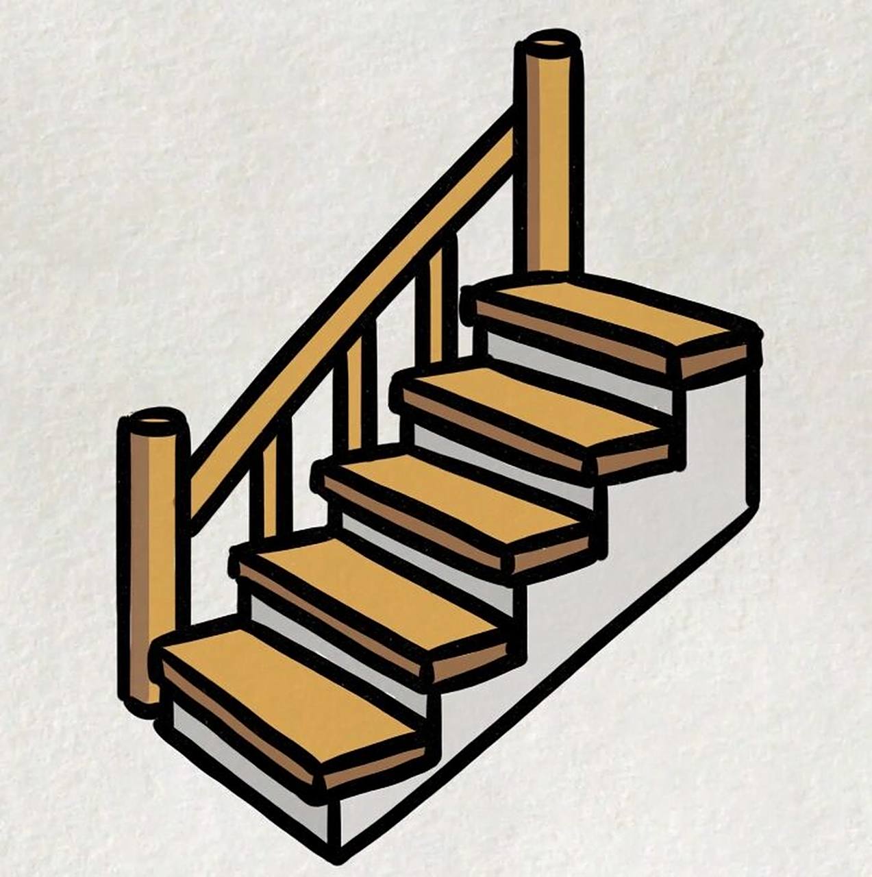 楼梯的简笔画过程