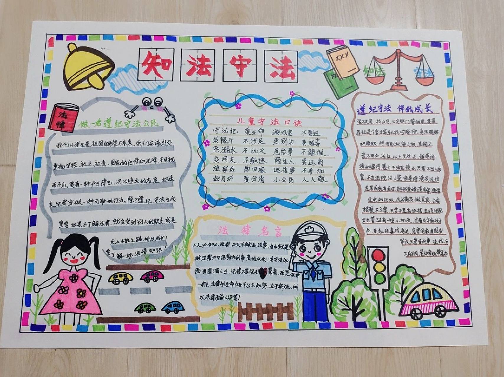 知法守法手抄报 知法守法手抄报系列 伦家庭陪伴的重要性 妈妈-设计