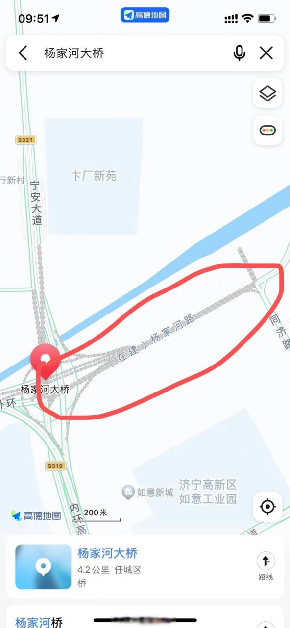 #济宁 杨家河大桥东侧杨家河路何时能通车 请问杨家河大桥