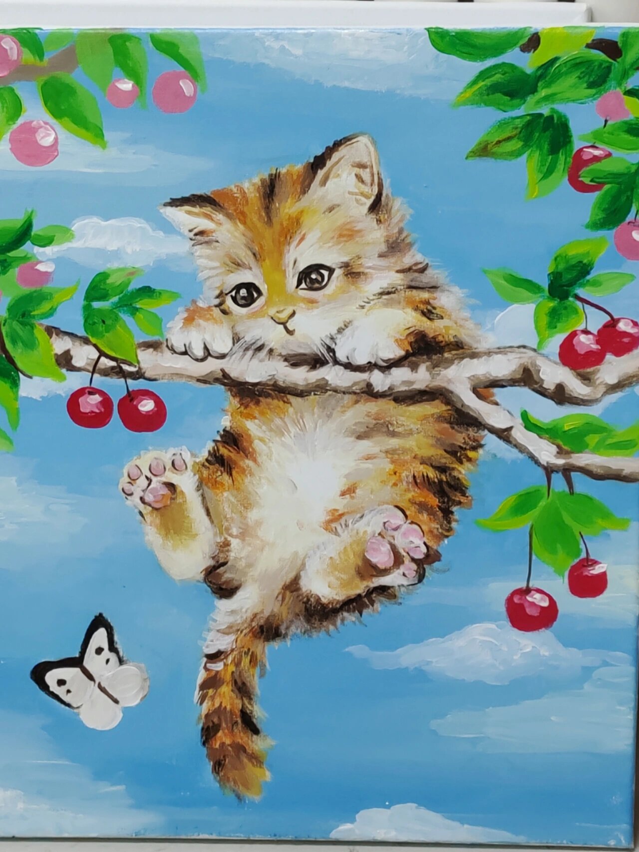 怎么简单的用丙烯颜料画一个小猫咪