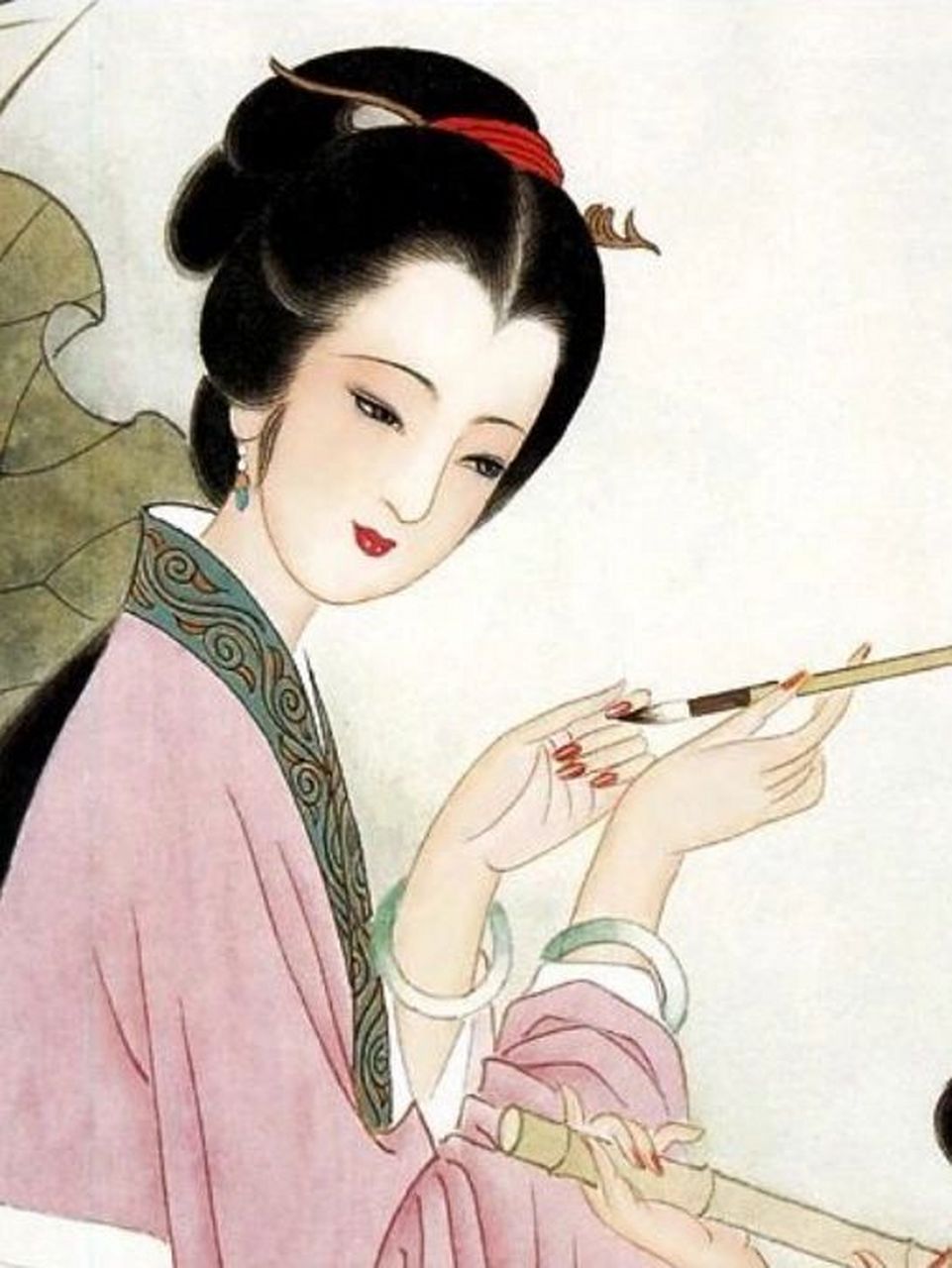 宋代仕女图里的才女李清照 红藕香残玉簟秋.轻解罗裳,独上兰舟.