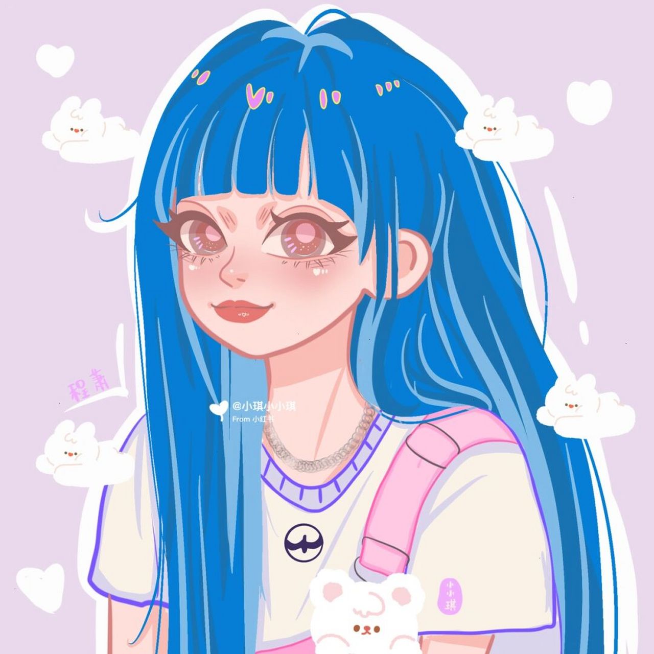 程潇的手绘头像 #卡通头像 #手绘头像约稿# #头像约稿# #程潇# #卡通