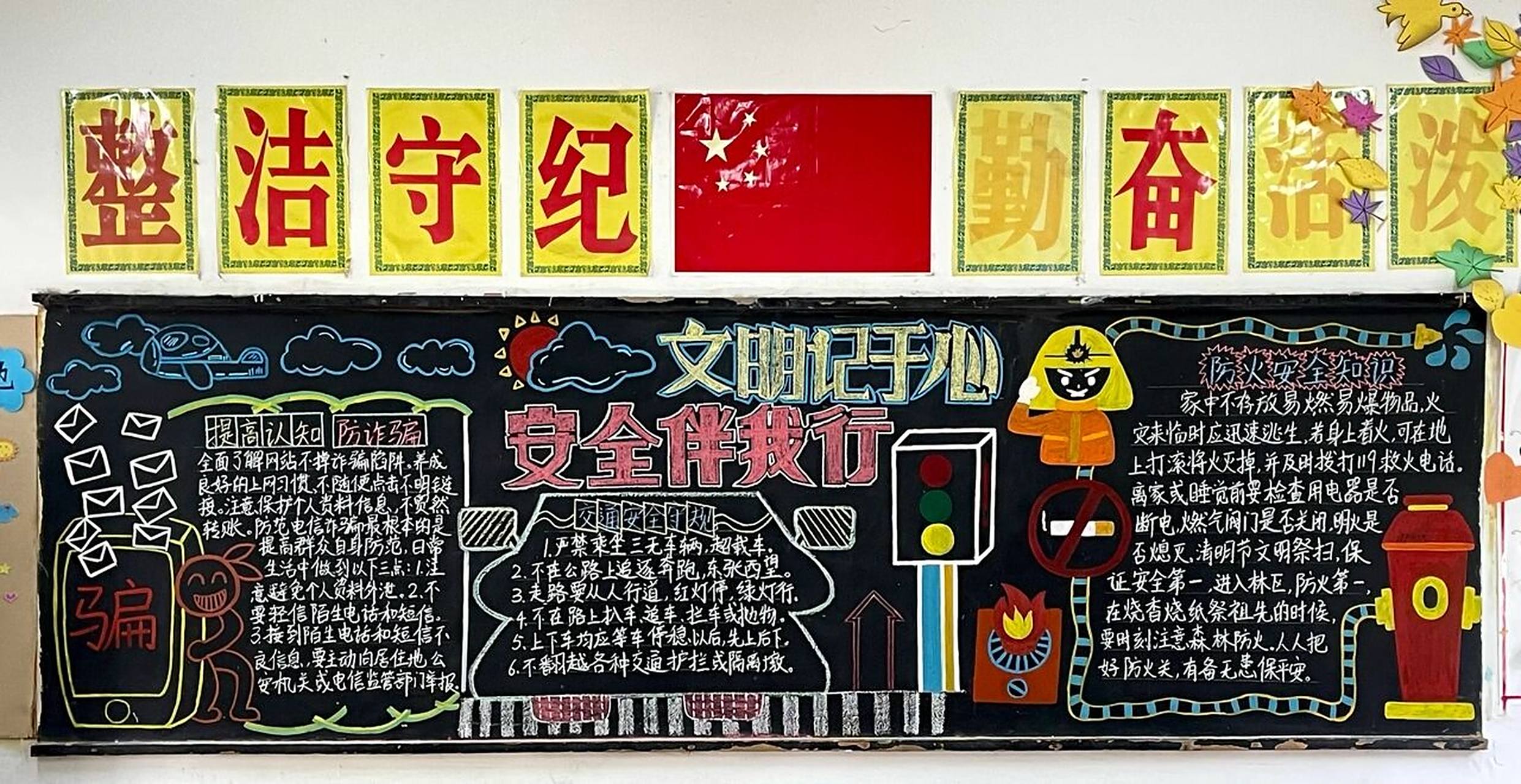 安全教育主题黑板报 交通安全教育,防诈骗安全教育,防火安全教育