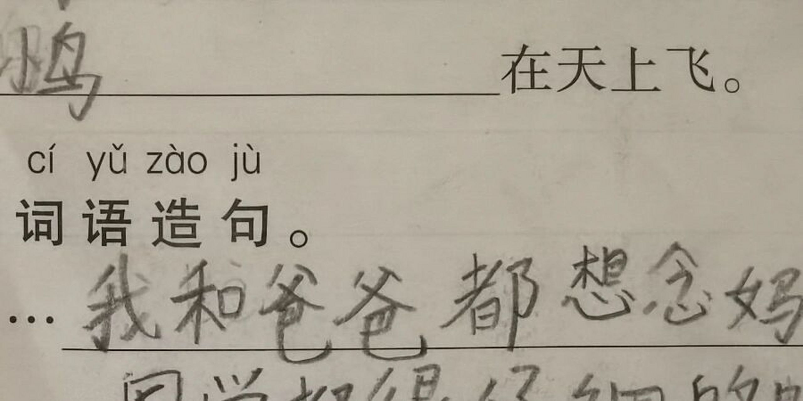 一年級造句真可怕啊 看了兒子造的句子,老母親背後一陣陣發涼