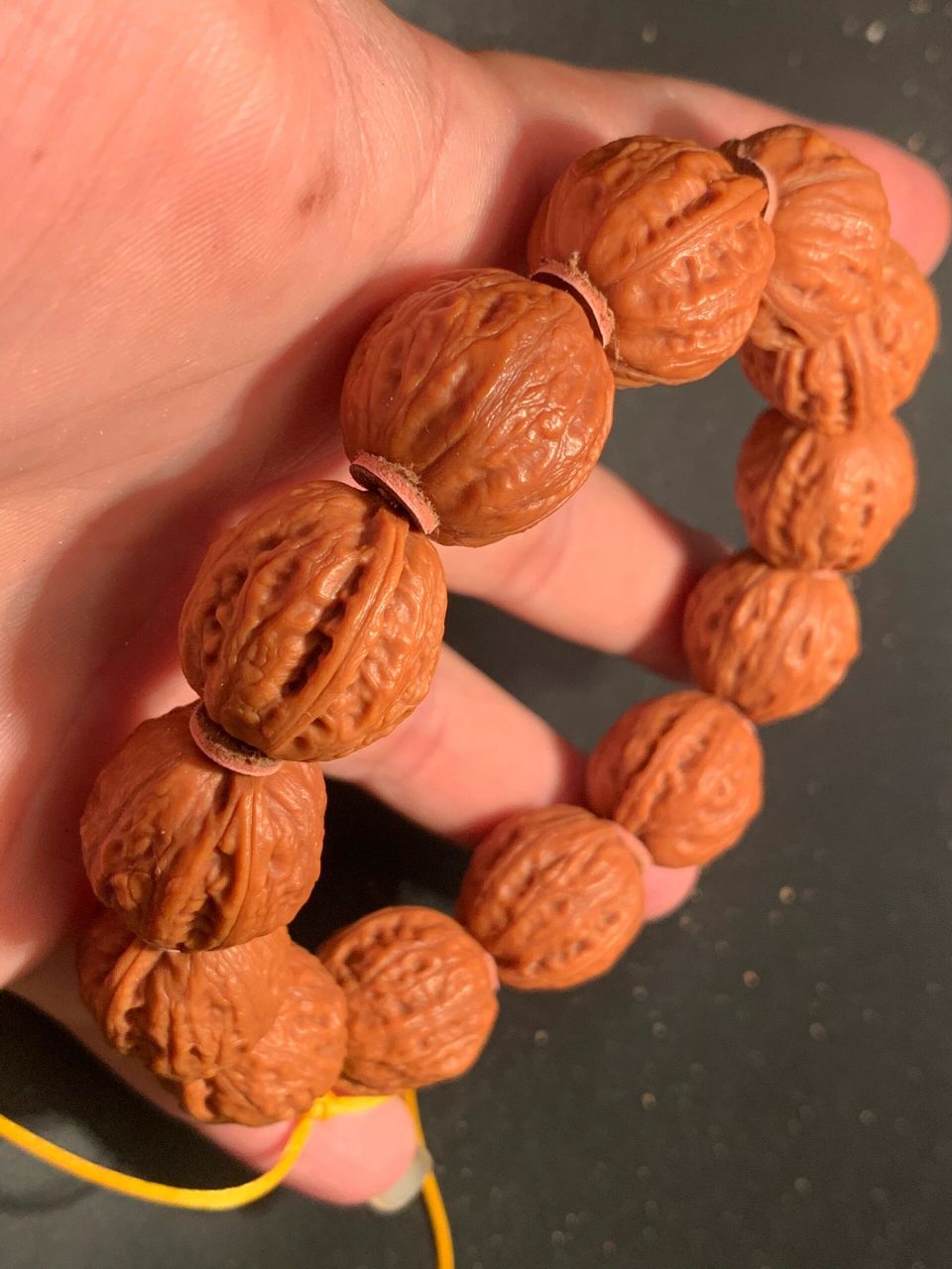0野生秋子核桃手串 野生粗骨老树秋子小核桃手串,原皮原质,易红易包浆