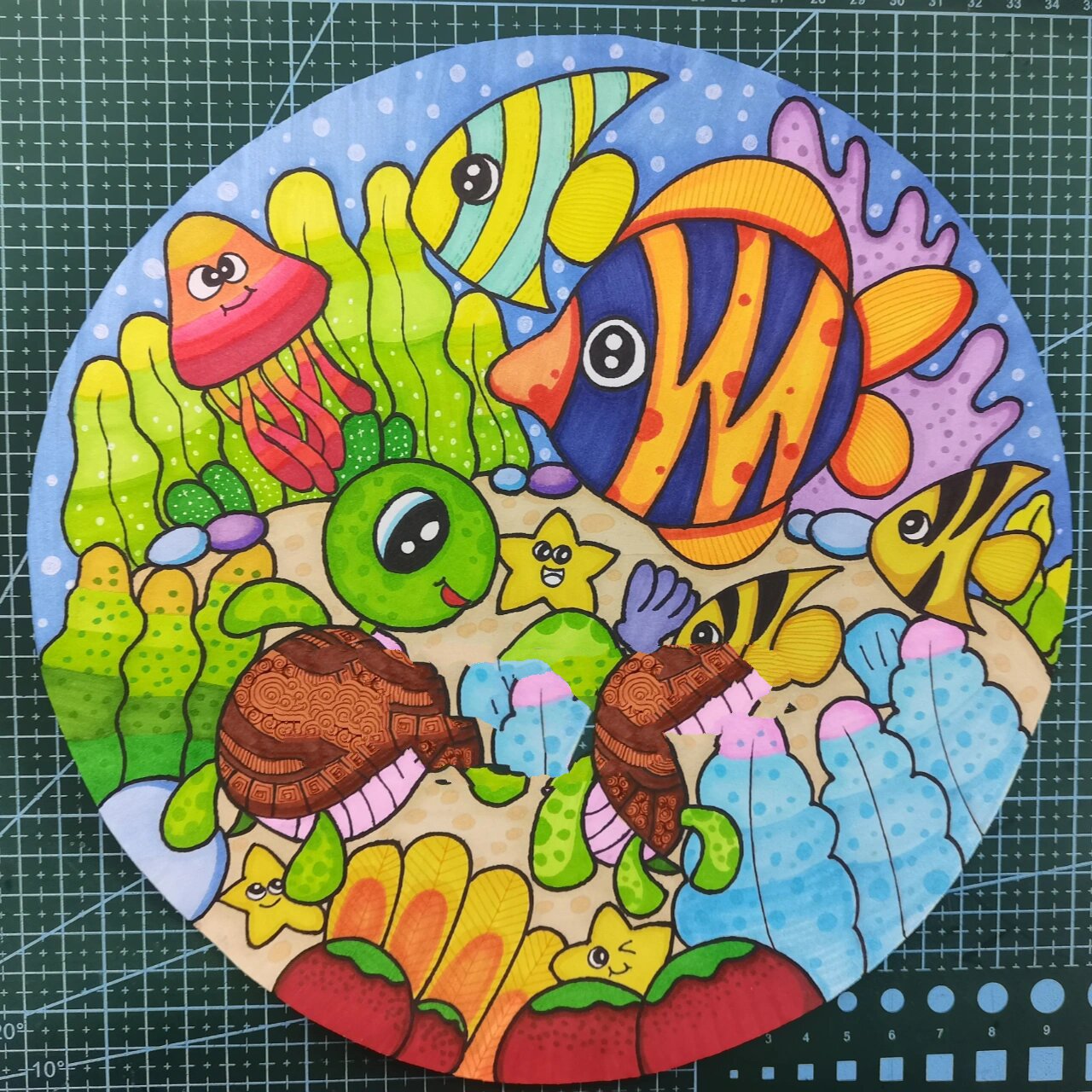 圆形纸儿童画 临摹打卡48