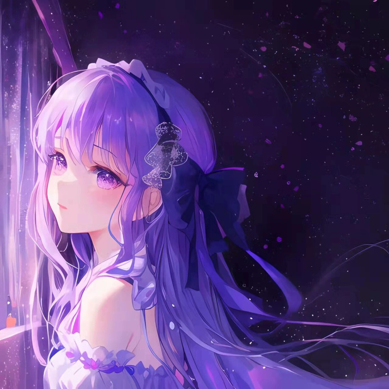 越看越好看的紫色系动漫头像