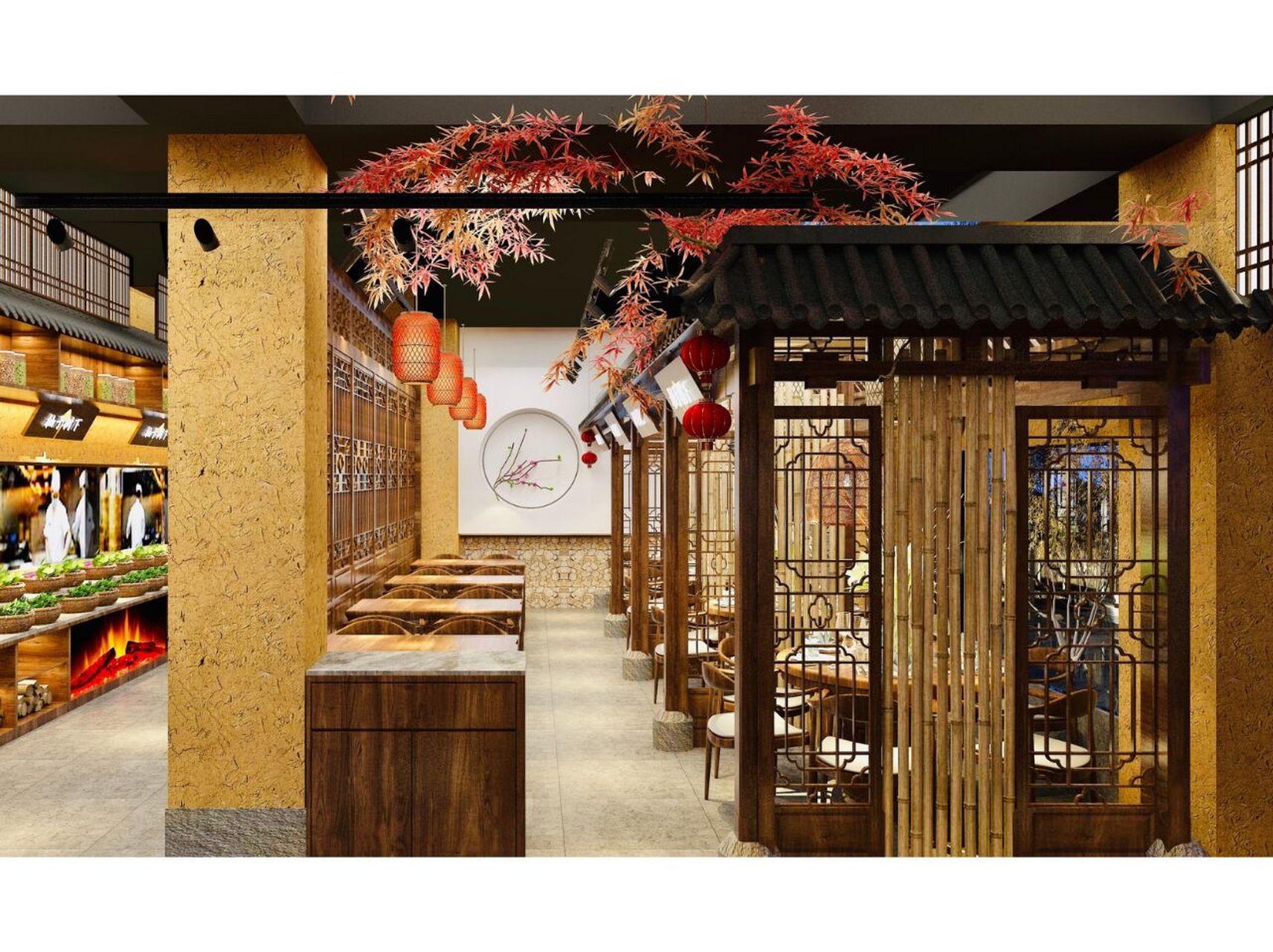 9797柚子树下土菜馆设计装修全案效果图分享 0697农家田园