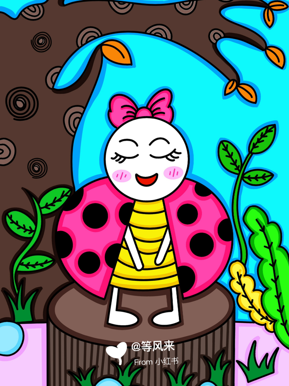 儿童画 简笔画 带线稿哦 适合小朋友哦 #创意美术儿童画# #儿童简笔画