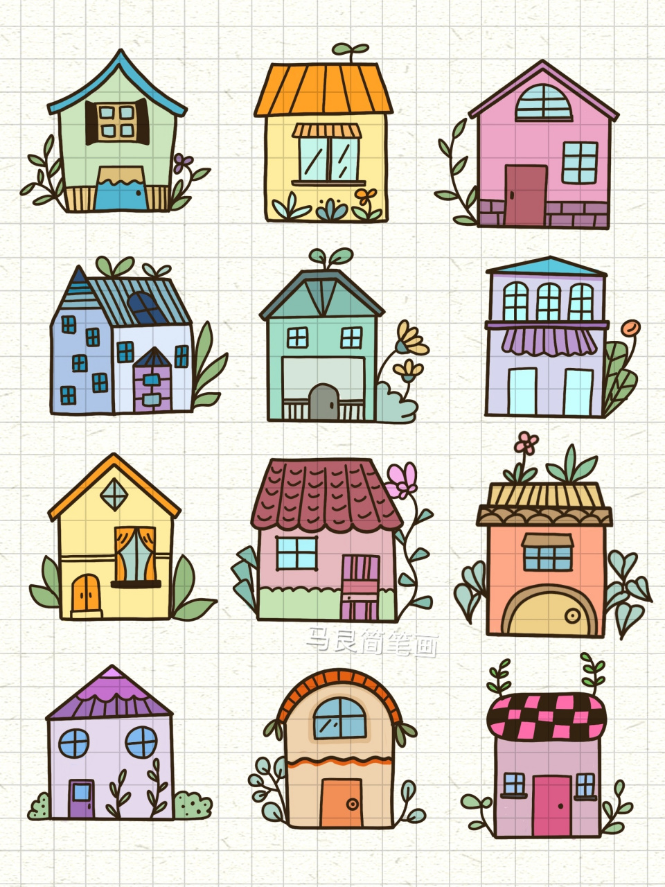 简笔小房子的画法图片