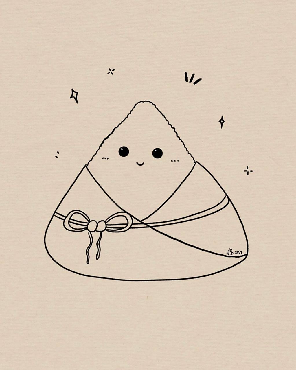 端午节粽子简笔画|附过程|手残党福音 简单好画的粽子简笔画,零基础