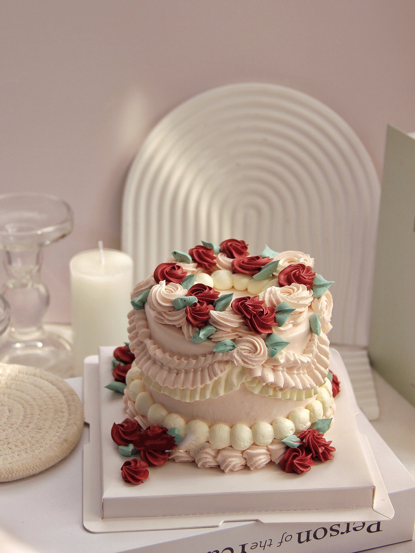 复古美式小玫瑰蛋糕 温柔氛围感蛋糕